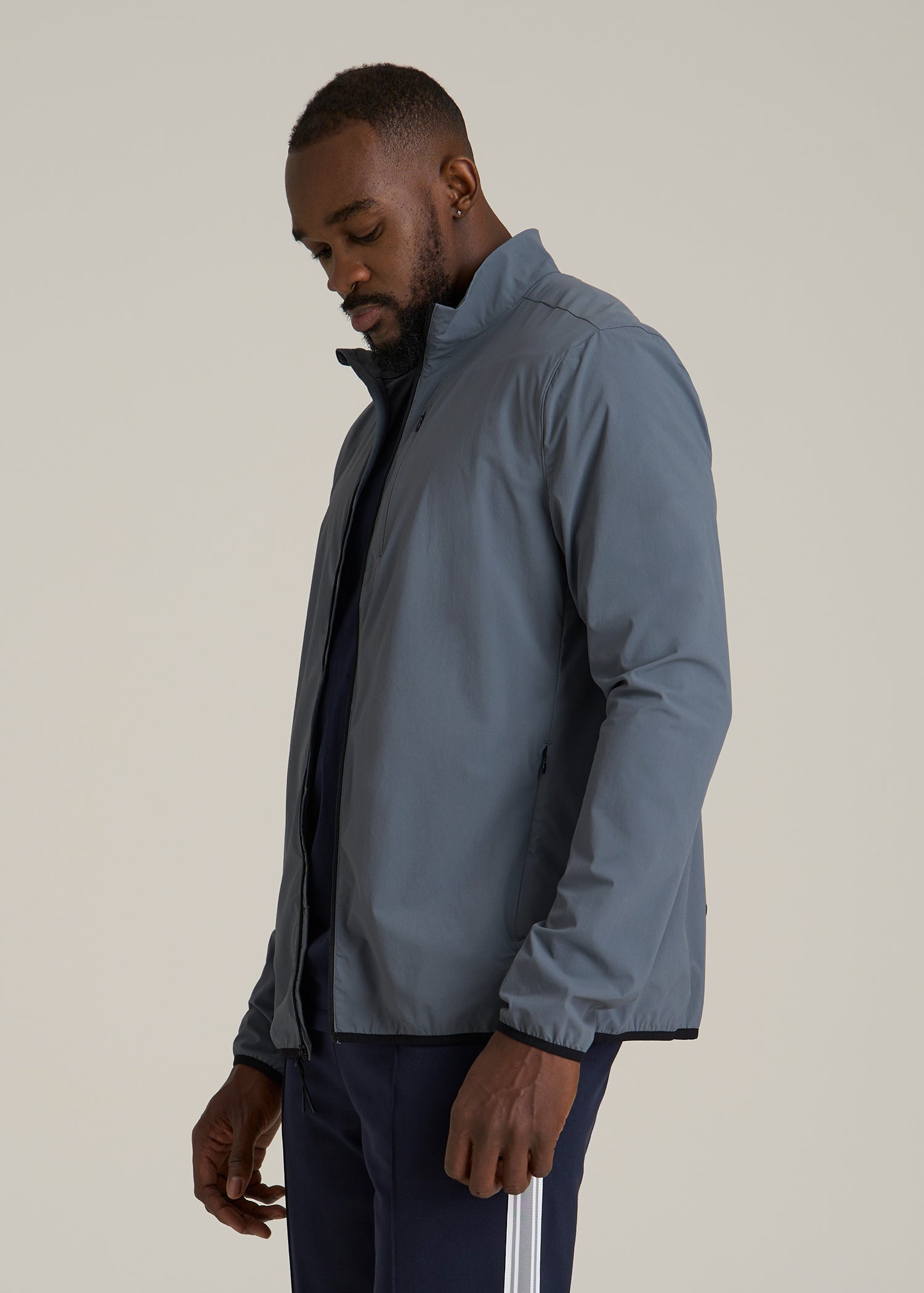 Softshell Jacket for Outdoor Training for Tall Men in Smoky Blue
