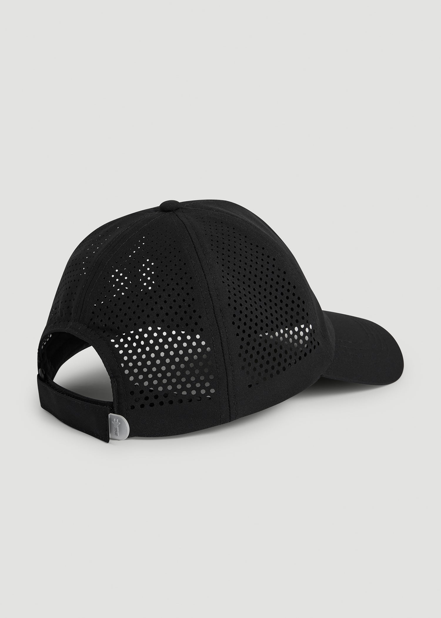 Lightweight Perforated Hat in Black with Grey Logo