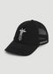 Lightweight Perforated Hat in Black with Grey Logo