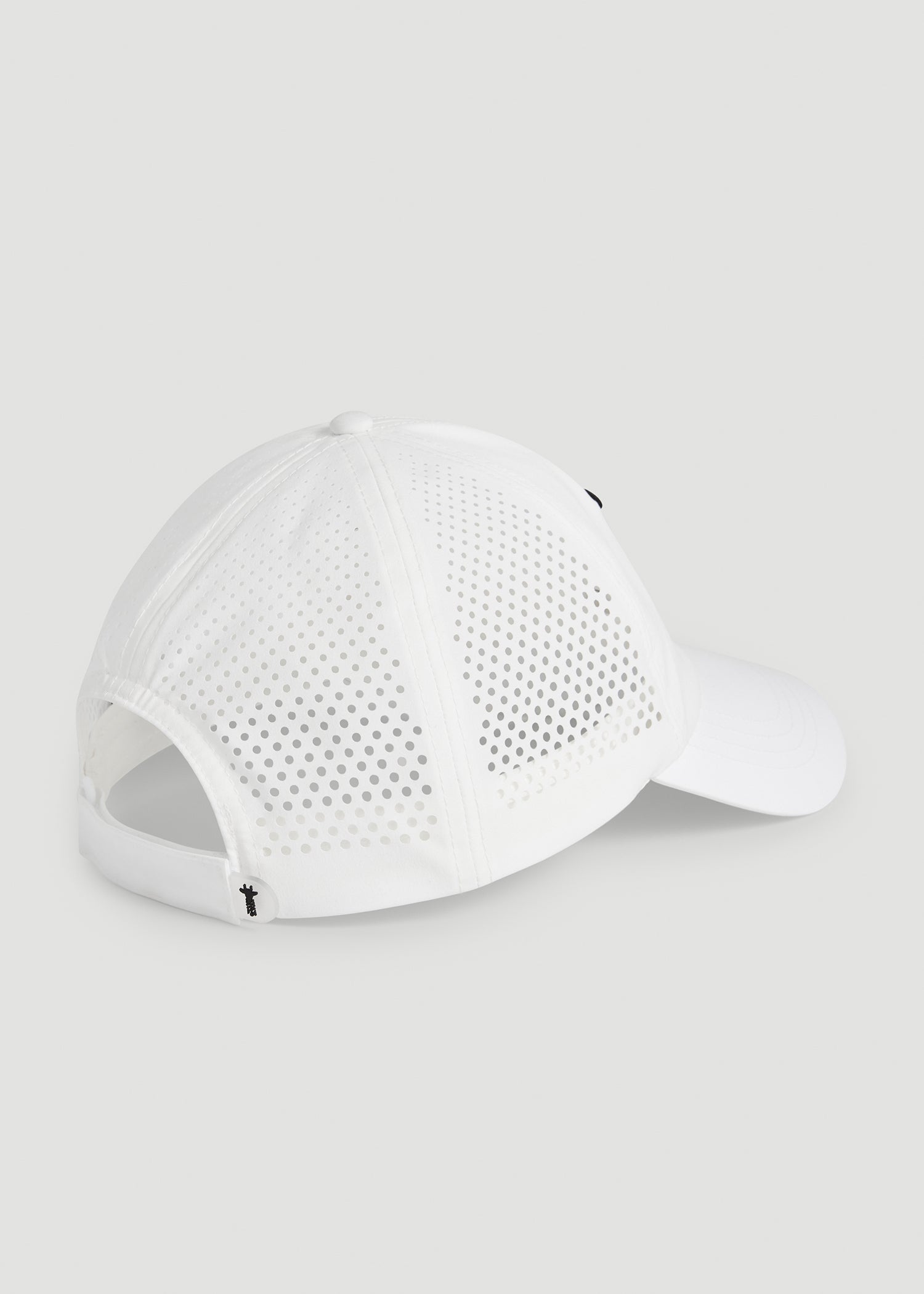 Lightweight Perforated Hat in White with Black Logo