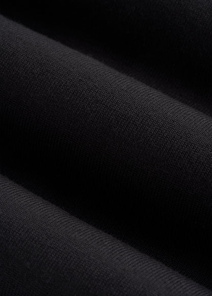 Linen Blend Knit Polo for Tall Men in Black