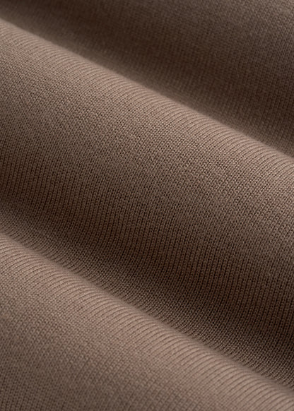 Linen Blend Knit Polo for Tall Men in Warm Brown