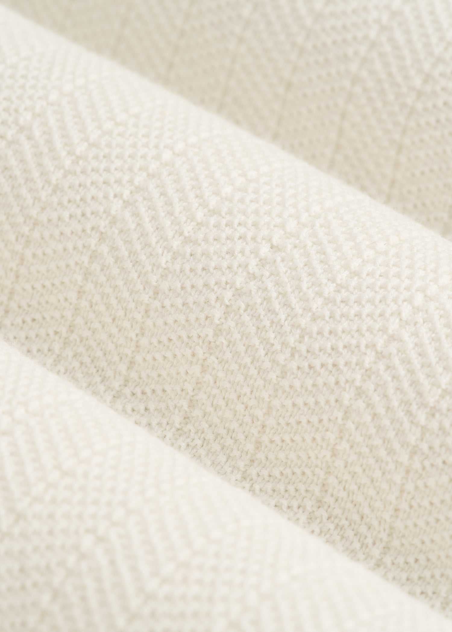 Linen Blend Ribbed Knit Polo Shirt for Tall Men in Ecru