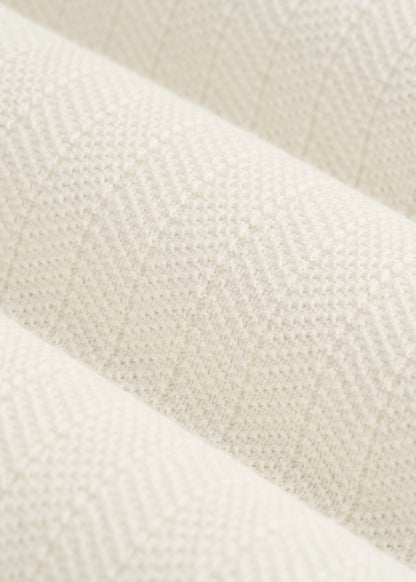 Linen Blend Ribbed Knit Polo Shirt for Tall Men in Ecru