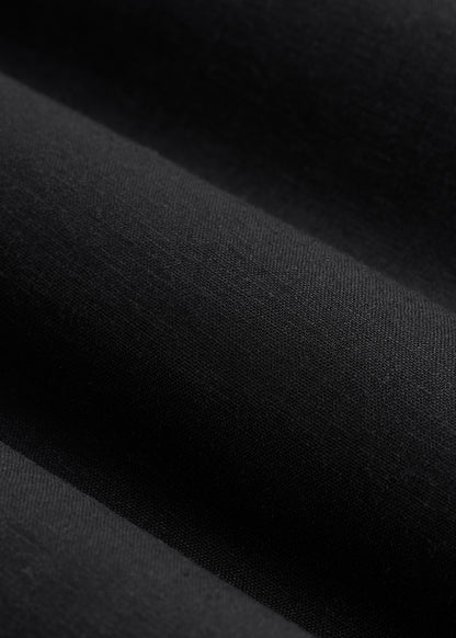 Linen Popover Shirt for Tall Men in Black