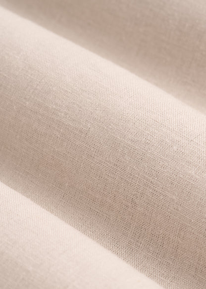 Linen Popover Shirt for Tall Men in Light Taupe