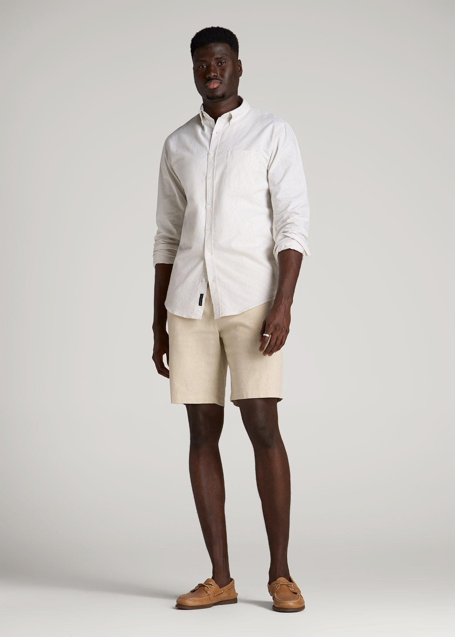 dress shorts men Linen Shorts For Tall Men in Sandstone 32 / Tall / Sandstone