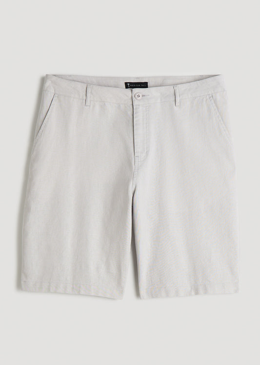 Linen Shorts For Tall Men in Vapor Grey