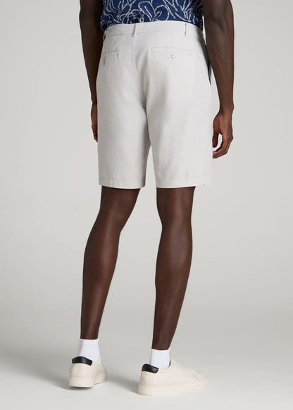 Linen Shorts For Tall Men in Vapor Grey
