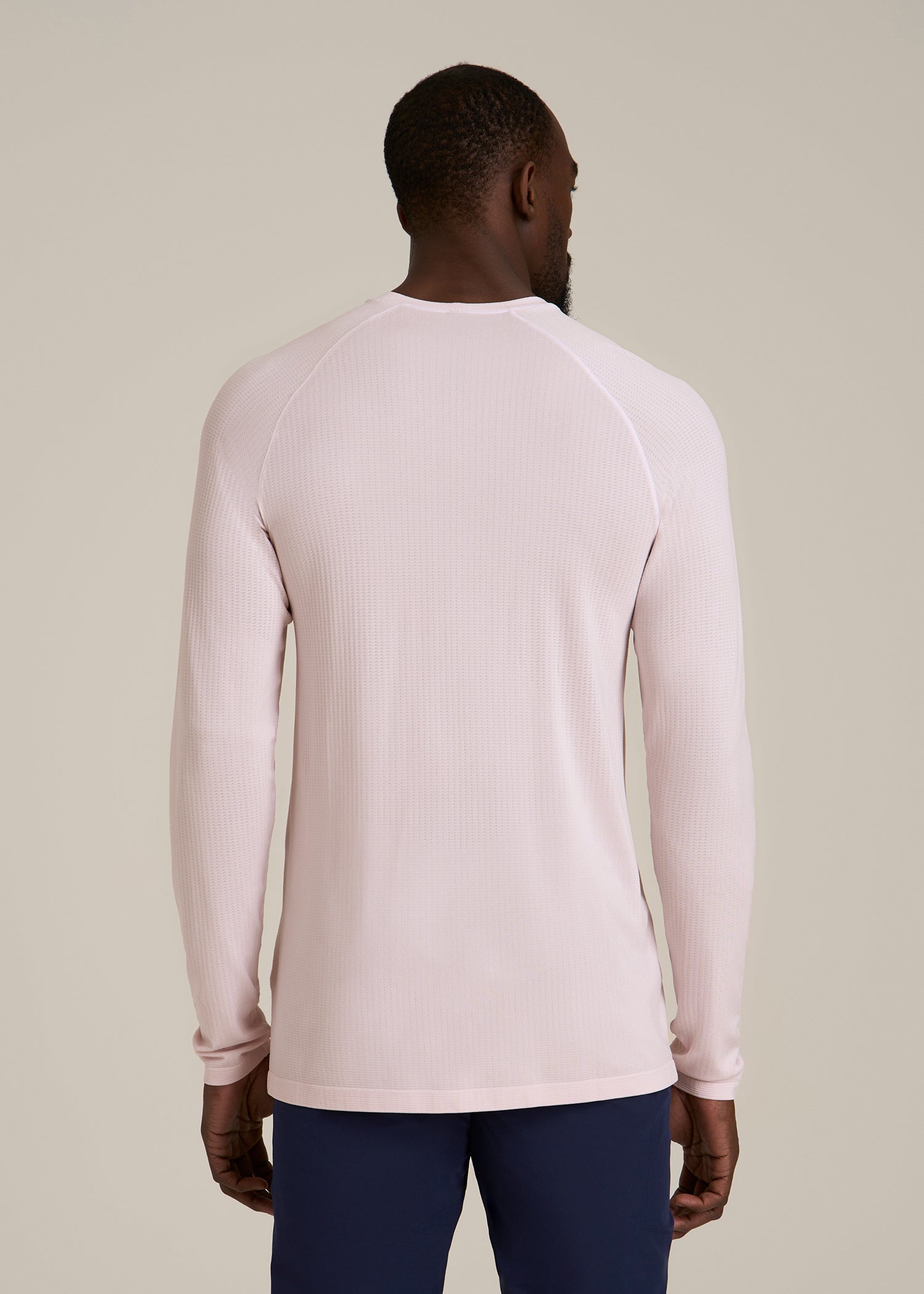 Long Sleeve Vented Performance Top for Tall Men in Grey Lilac
