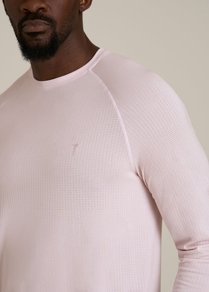Long Sleeve Vented Performance Top for Tall Men in Grey Lilac