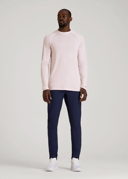 Long Sleeve Vented Performance Top for Tall Men in Grey Lilac