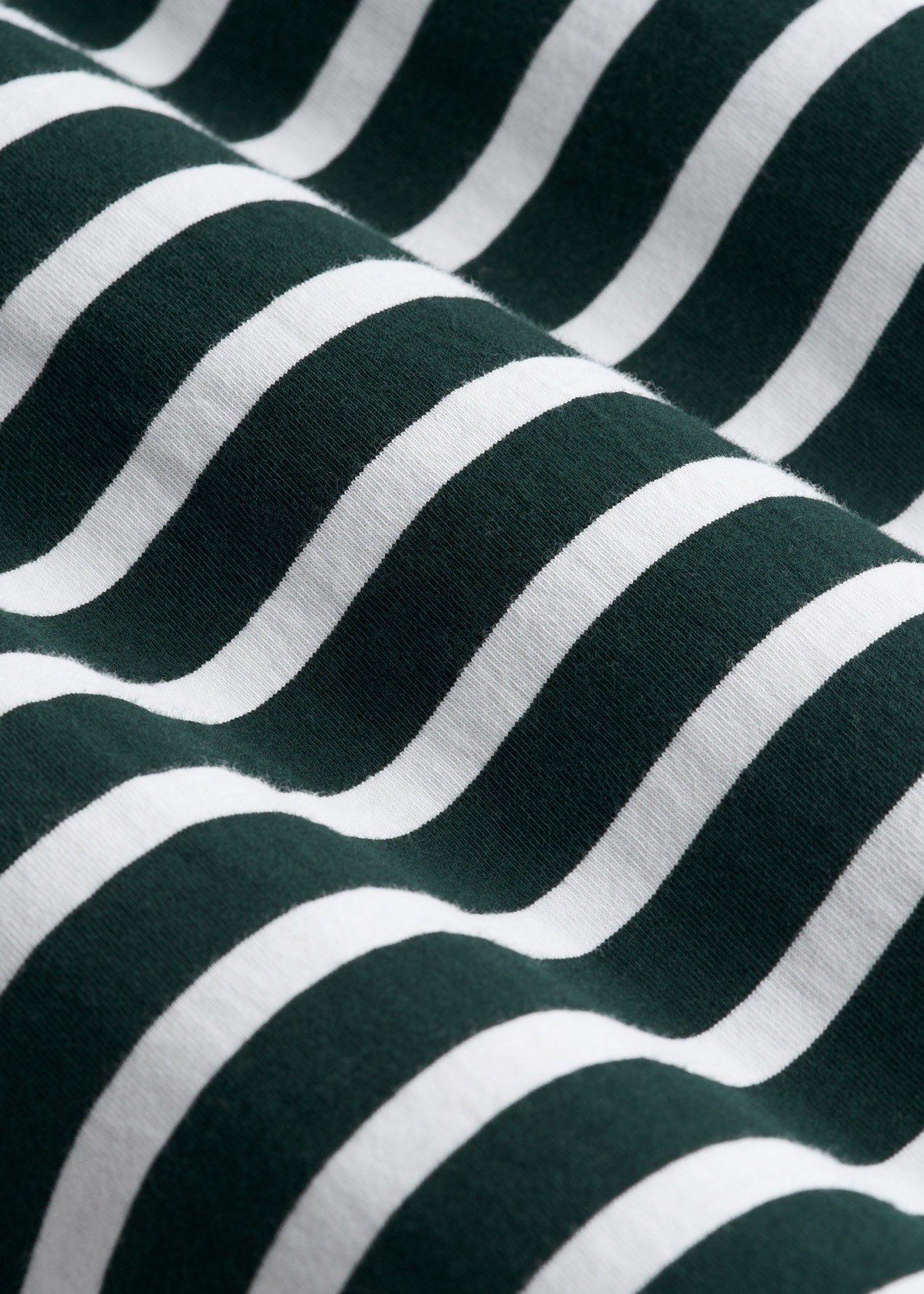 Long Sleeve Striped Tee for Tall Men in Emerald and White Stripe