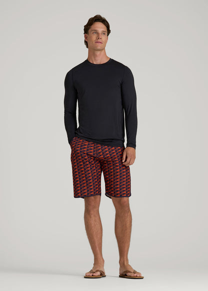 Long Sleeve UPF 50 Rash Guard for Tall Men in Black