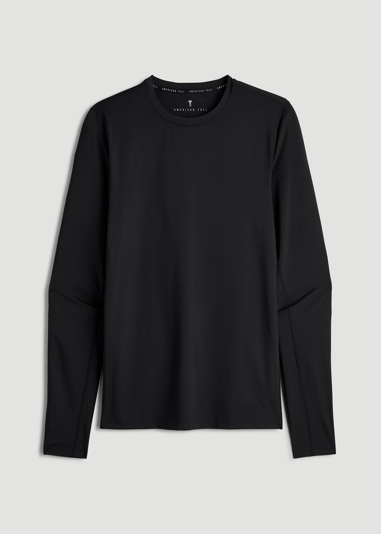 Long Sleeve UPF 50 Rash Guard for Tall Men in Black