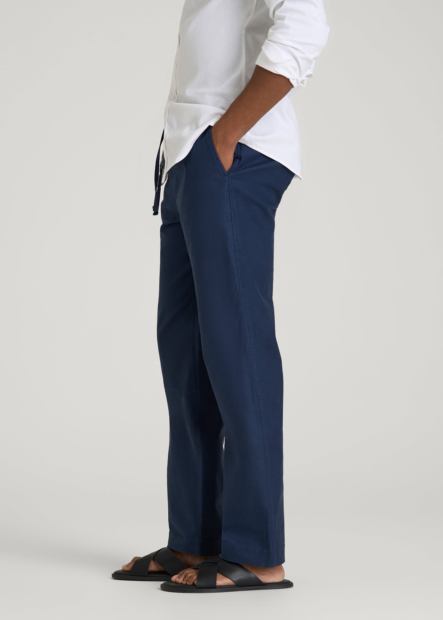 Tall Men's Linen Pants | Cotton Linen Pull-On Pants – American Tall