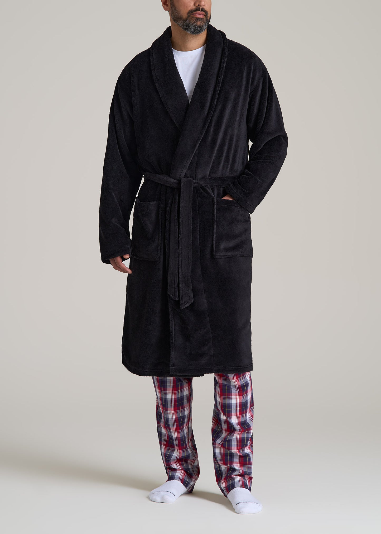 Tall Men's Robe in Black