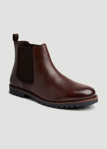 Lug Sole Chelsea Boots for Tall Men in Dark Brown 16 / Dark Brown