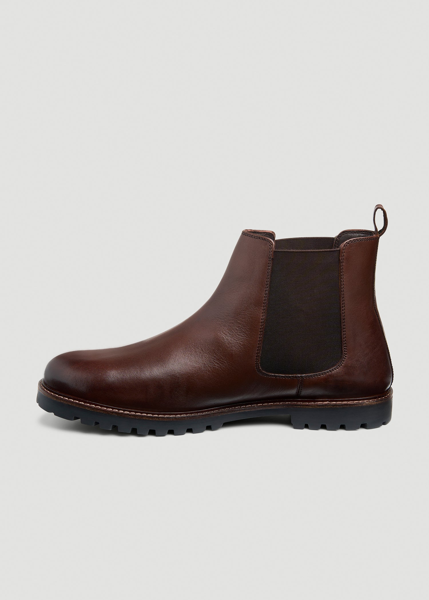 Lug Sole Chelsea Boots for Tall Men in Dark Brown