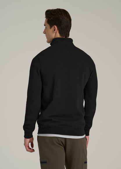 Wearever Fleece Quarter-Zip Sweatshirt for Tall Men in Black