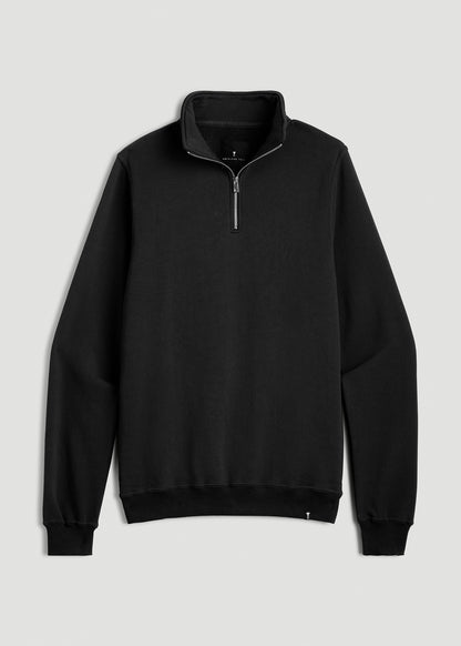 Wearever Fleece Quarter-Zip Sweatshirt for Tall Men in Black