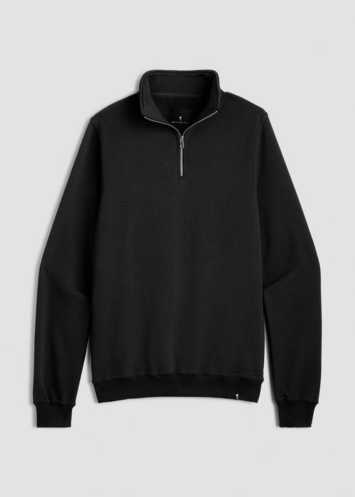 Wearever Fleece Quarter-Zip Sweatshirt for Tall Men in Black