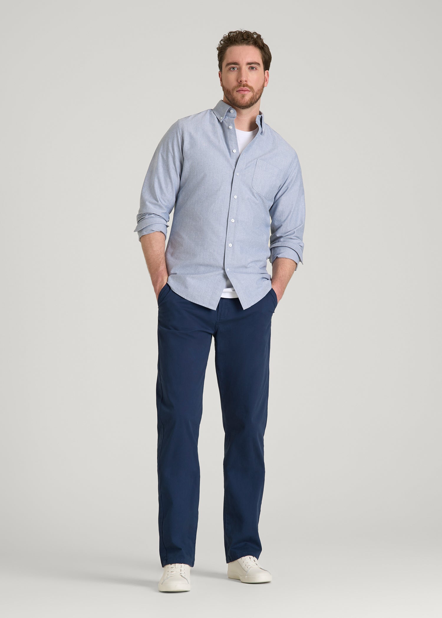 Mason RELAXED Chinos for Tall Men in Marine Navy