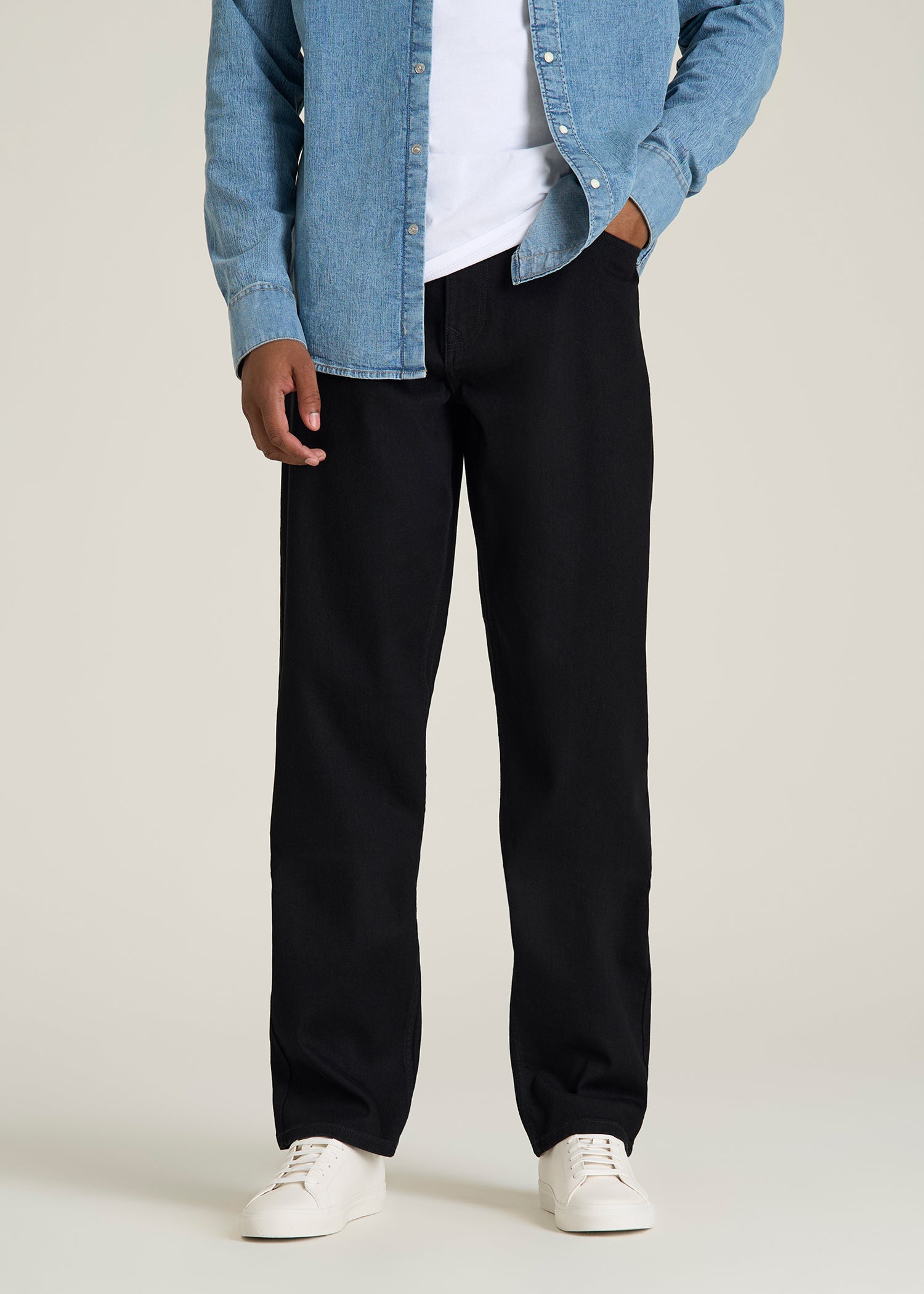 Mason Relaxed Fit Jeans for Tall Men in Optimum Black
