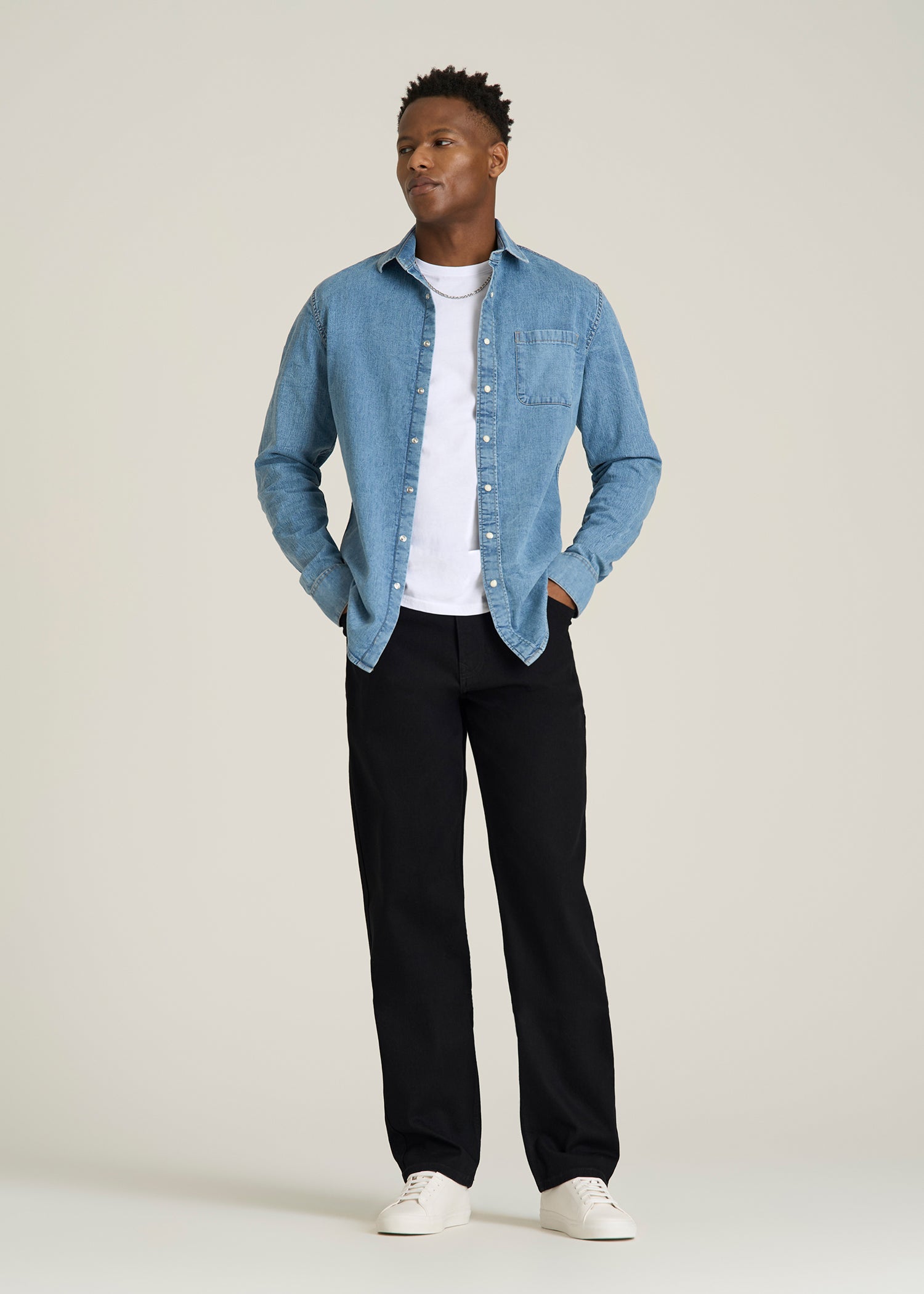 Mason Relaxed Fit Jeans for Tall Men in Optimum Black