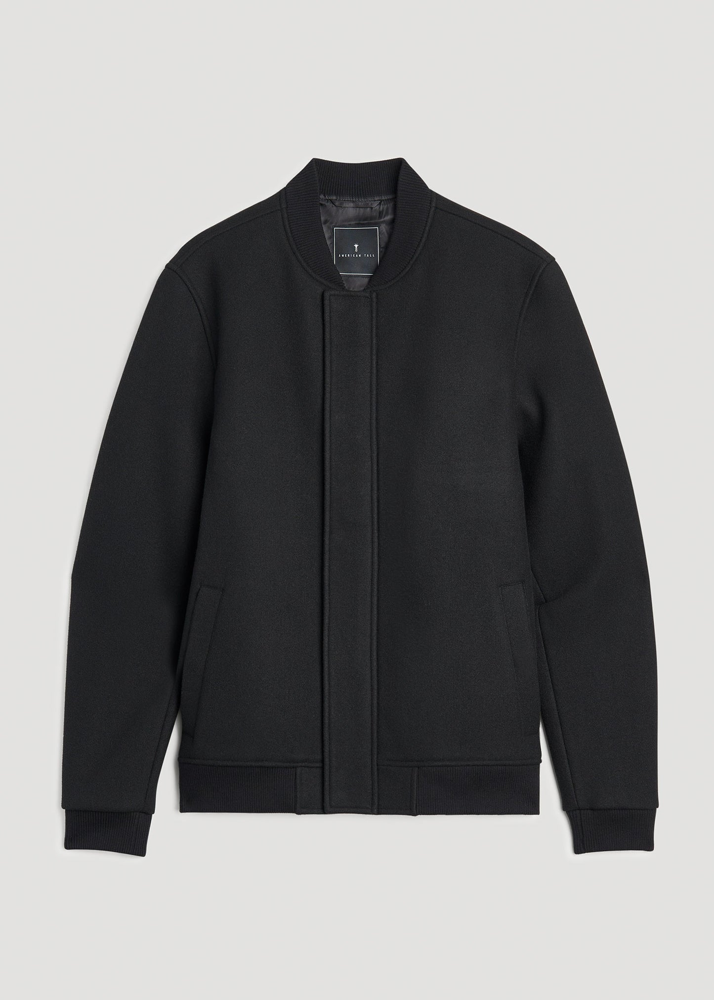 Melton Varsity Jacket for Tall Men in Black