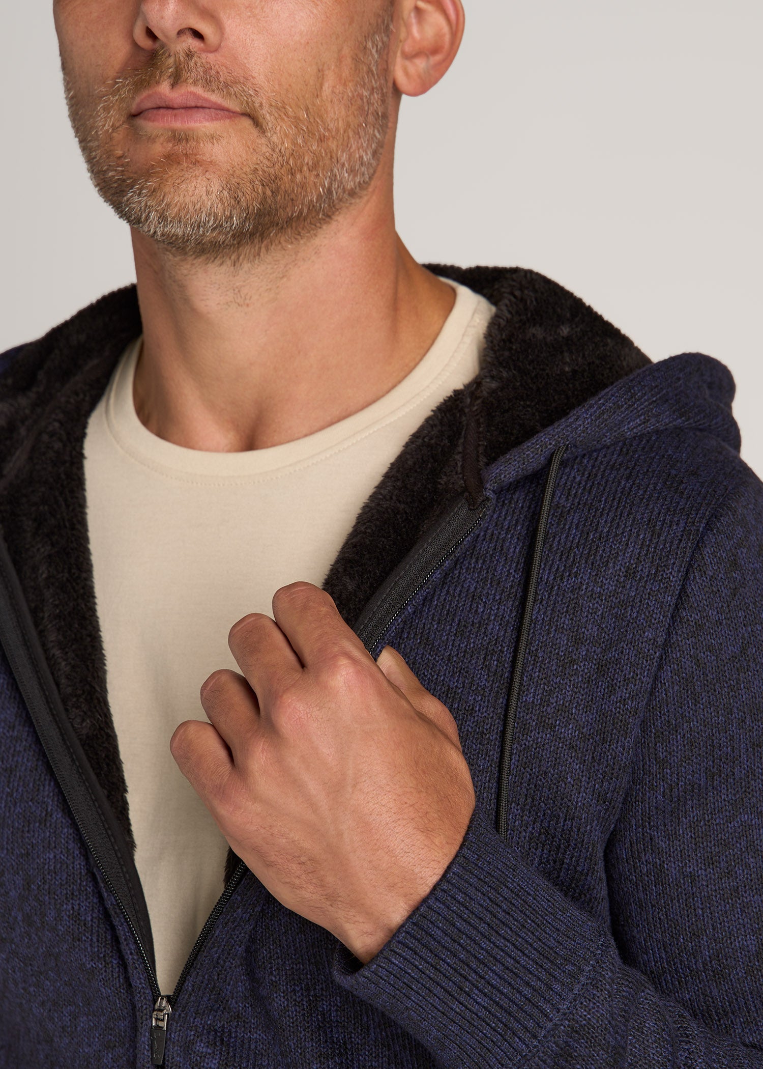 Hooded Sherpa Sweater for Tall Men | American Tall