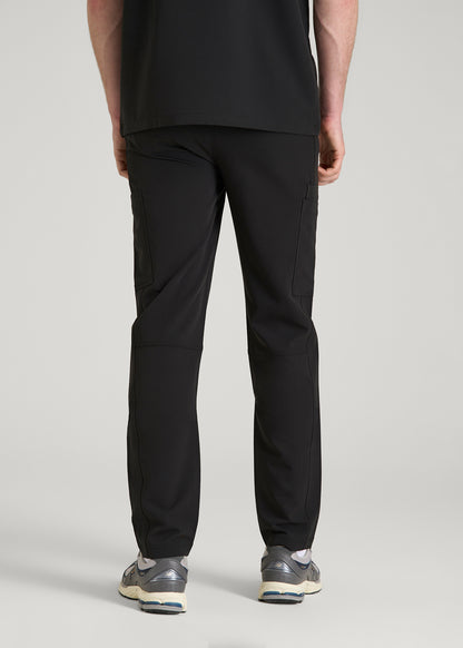 Cargo Scrub Pants for Tall Men in Black
