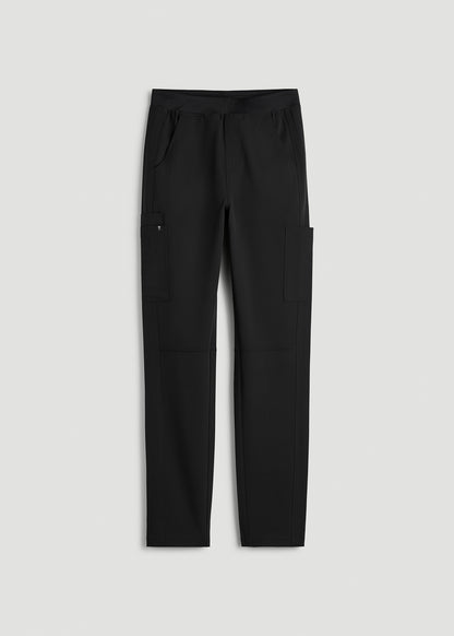 Cargo Scrub Pants for Tall Men in Black