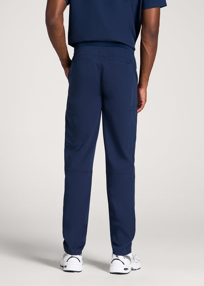 Cargo Scrub Pants for Tall Men in Navy Blue