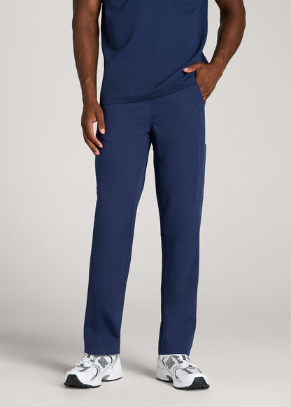 Cargo Scrub Pants for Tall Men in Navy Blue