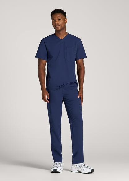 Cargo Scrub Pants for Tall Men in Navy Blue