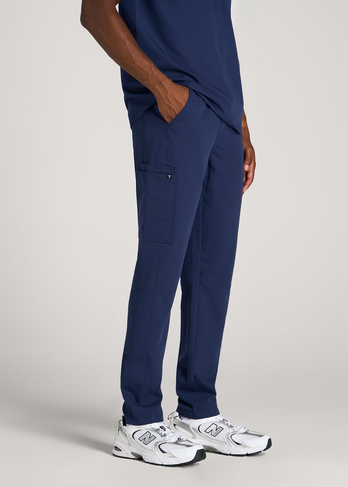 Cargo Scrub Pants for Tall Men in Navy Blue