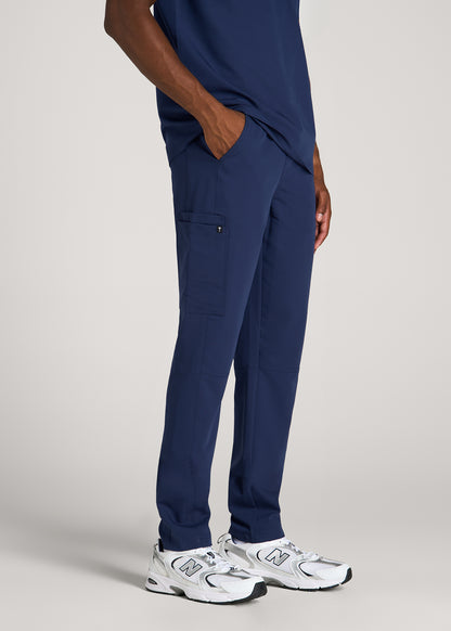 Cargo Scrub Pants for Tall Men in Navy Blue