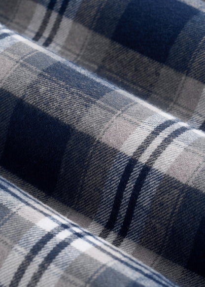 Plaid Pajama Pants for Tall Men in Navy and Grey Plaid