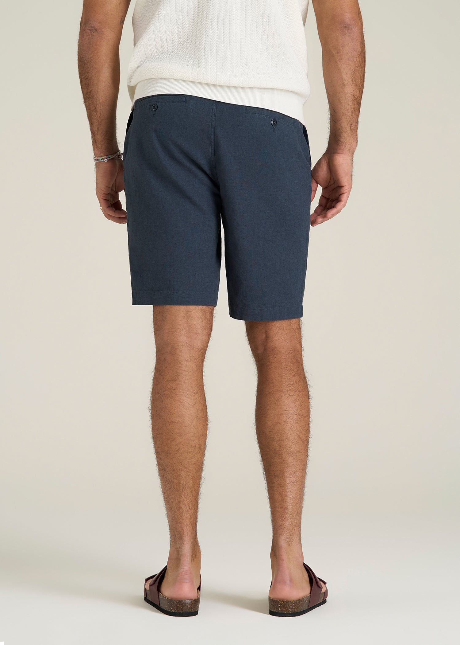 Linen Shorts For Tall Men in Chambray Linen