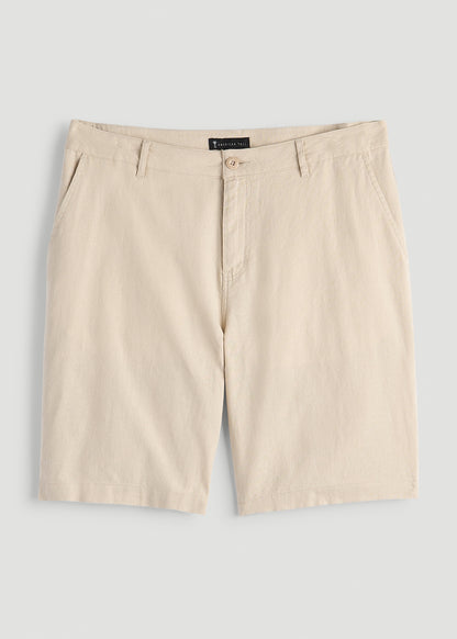 Linen Shorts For Tall Men in Sandstone