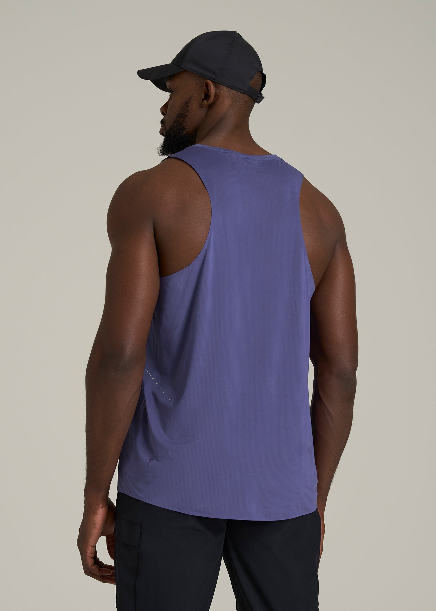 Perforated Training Singlet for Tall Men in Future Dusk
