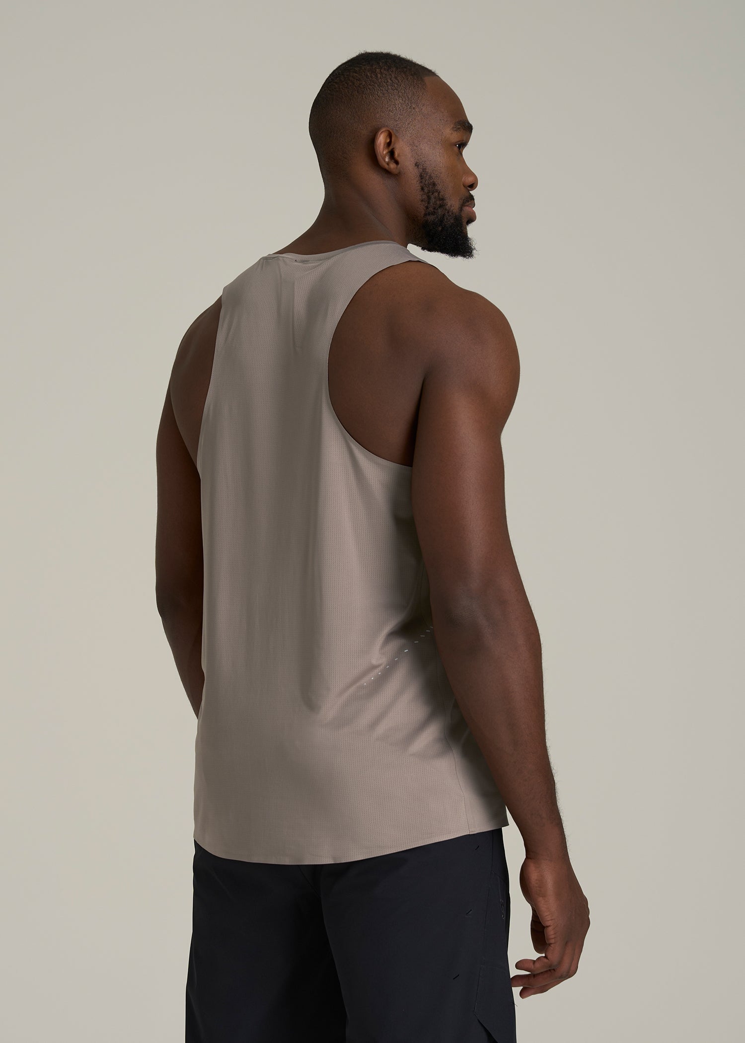 Perforated Training Singlet for Tall Men in Portobello