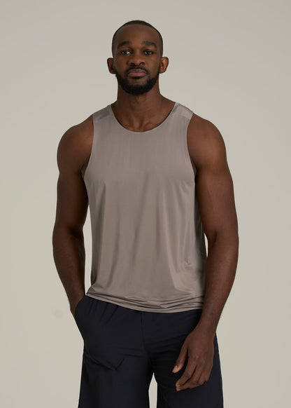 Perforated Training Singlet for Tall Men in Portobello