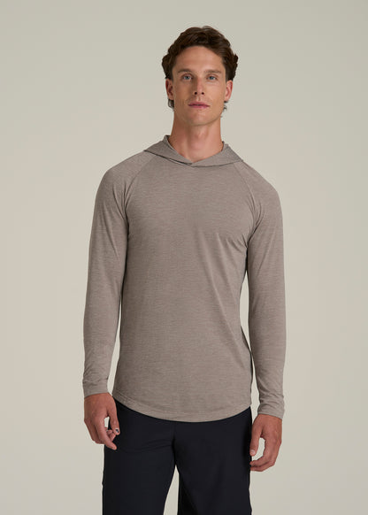 A.T. Performance Training Hoodie for Tall Men in Dark Sand Space Dye
