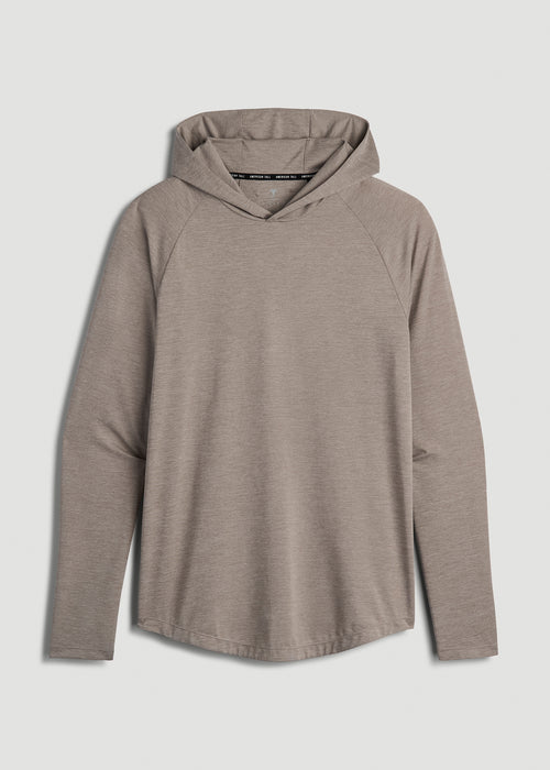 A.T. Performance Training Hoodie for Tall Men in Dark Sand Space Dye