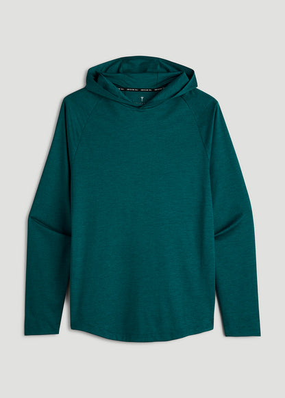 A.T. Performance Training Hoodie for Tall Men in Deep Teal Space Dye
