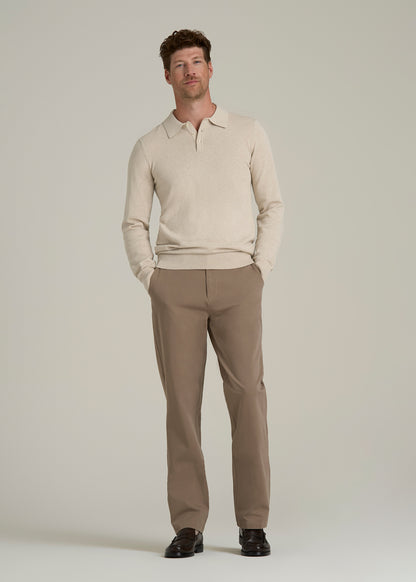 Polo Sweater for Tall Men in Vanilla Latte Mix