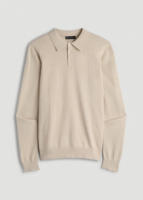 Polo Sweater for Tall Men in Vanilla Latte Mix