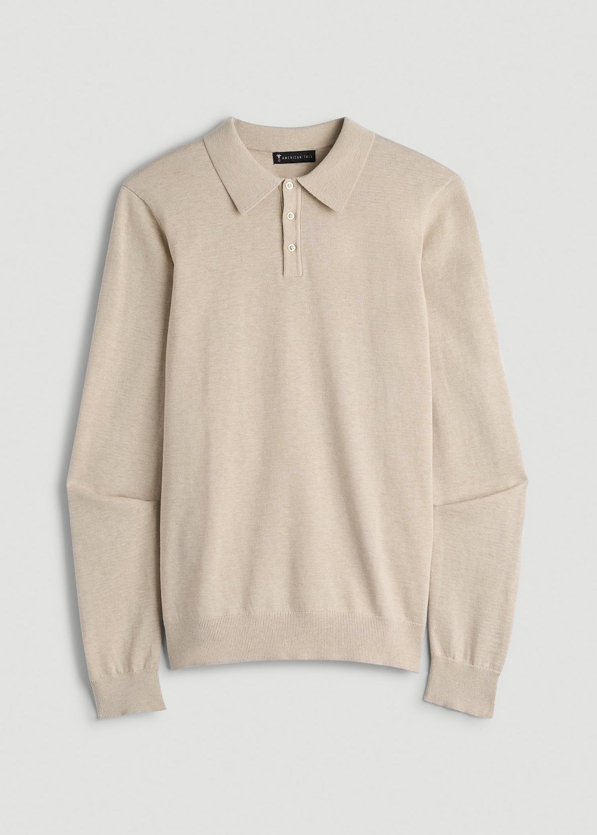 Polo Sweater for Tall Men in Vanilla Latte Mix